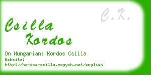 csilla kordos business card